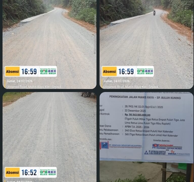 _PROYEK KCI BERHENTI SENDIRI, WARGA MANIS RAYA TERPAKSA HIRUP DEBU BATU_ _Kira kira 1 Kilo 700 Meter Jalan Hamparan Batu Dari Ujung SP1 Manis Raya Belum Di Aspal & Belum Dipadatkan Jadi Sumber Debu Saat Kemarau Panjang_