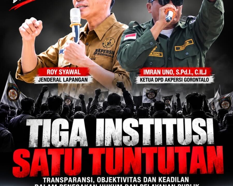 Asosiasi Keluarga Pers Indonesia (AKPERSI) DPD Gorontalo menggelar aksi damai