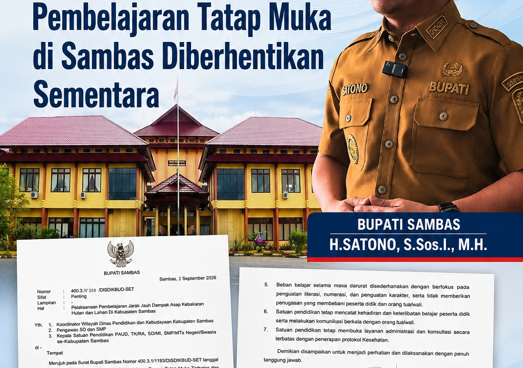 Demi Keselamatan Peserta Didik, Pembelajaran Tatap Muka di Sambas Dihentikan Sementara