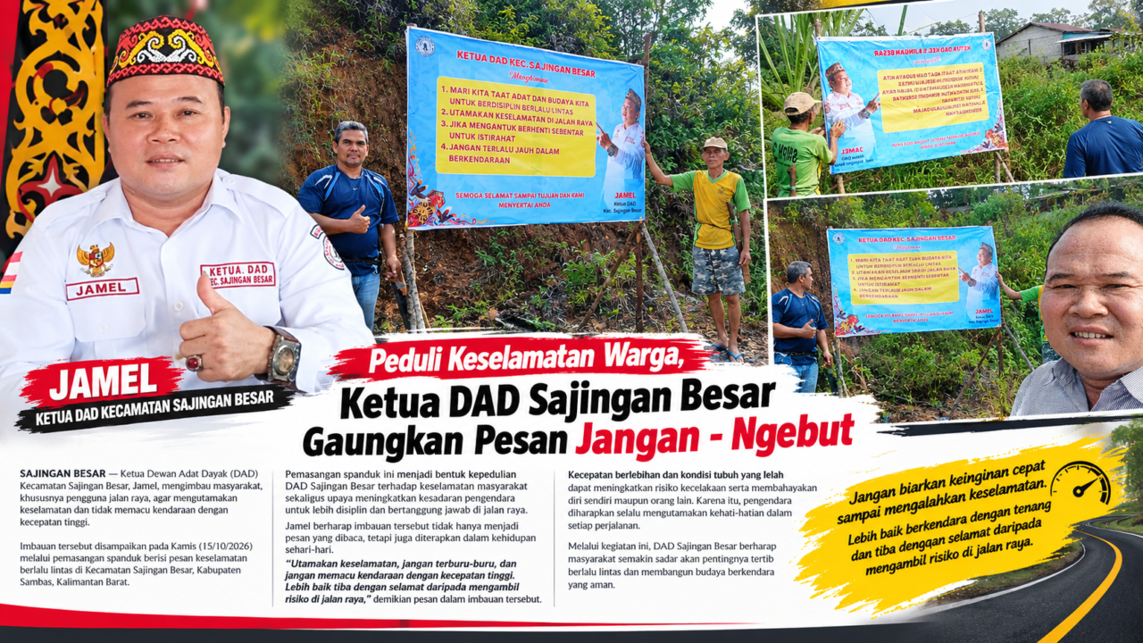 Peduli Keselamatan Warga, Ketua DAD Sajingan Besar Gaungkan Pesan Jangan – Ngebut